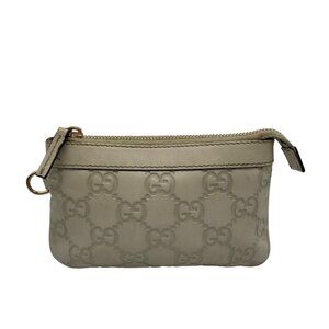 Gucci Off-White Monogram Leather Zip Wallet